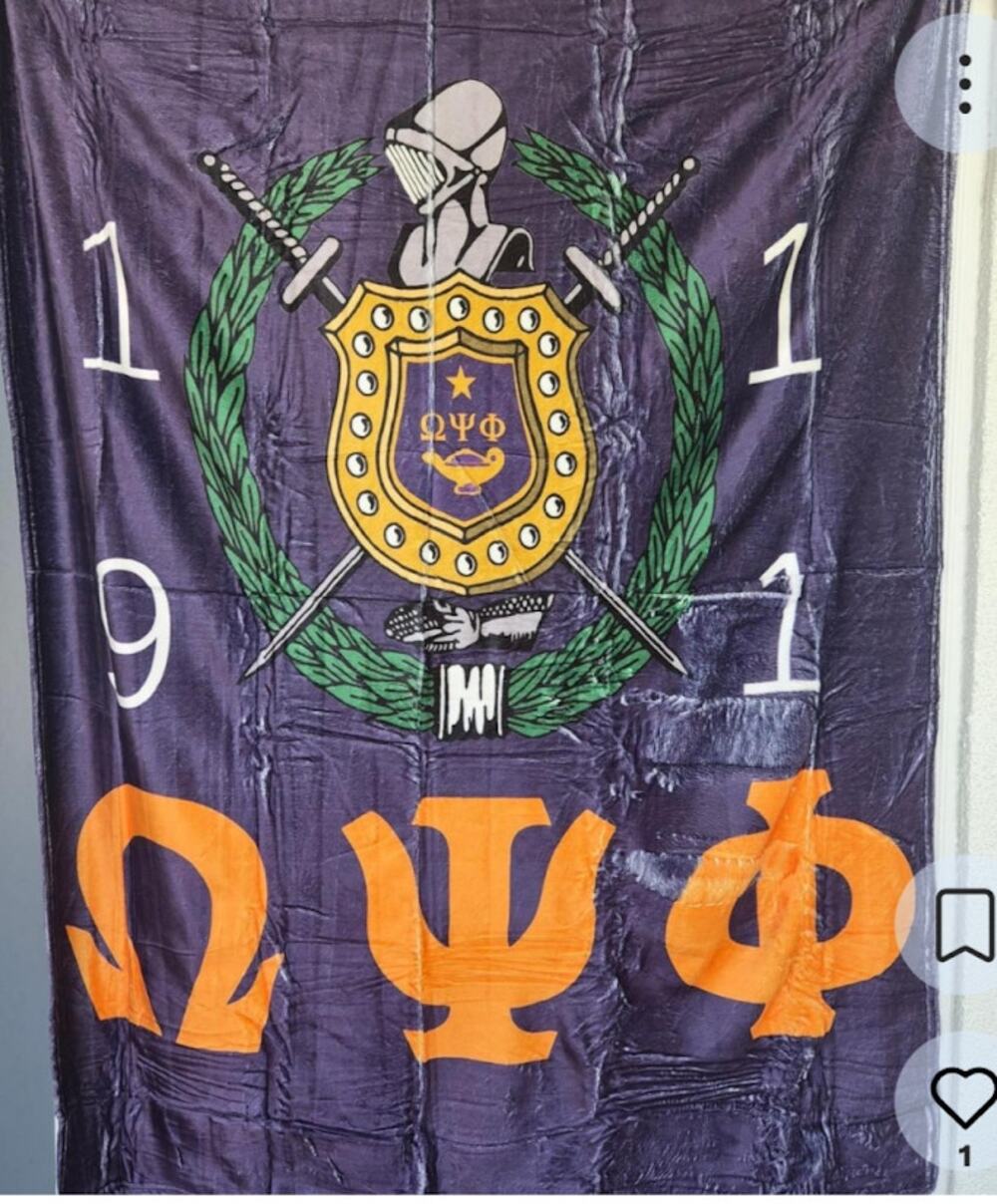 Omega Psi Phi Fraternity Throw Blanket – ΩΨΦ 1911 Crest – NEW SEALED